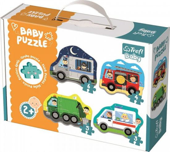 Baby puzzle Dopravní prostředky 4v1 - 3,4,5,6 dílků