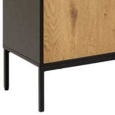 Design Scandinavia Komoda Seaford, 160 cm, dub / čierna