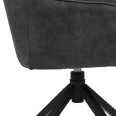 Design Scandinavia Jedálenská stolička s opierkami Brenda, textil, antracitová