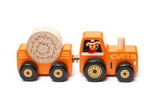 Rappa CUBIKA Traktor s vlekom - drevená skladačka s magnetom 3 diely
