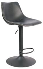 Design Scandinavia Barová stolička Oregon, syntetická koža, čierna