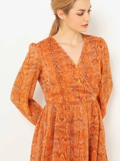 Camaïeu Oranžové šaty s hadím vzorom CAMAIEU XXL