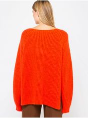 Camaïeu Oranžový sveter s véčkovým výstrihom CAMAIEU M