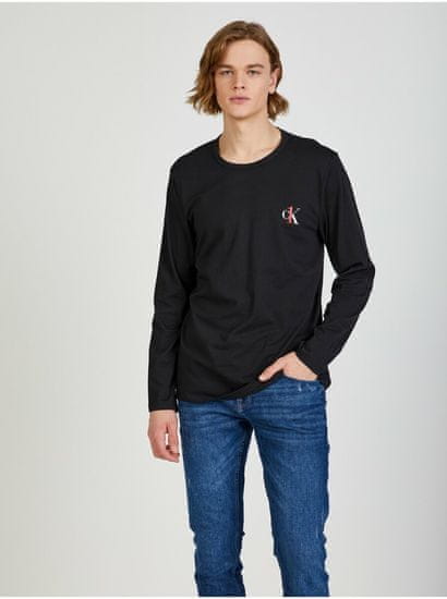 Calvin Klein Čierne pánske tričko s dlhým rukávom Calvin Klein Jeans
