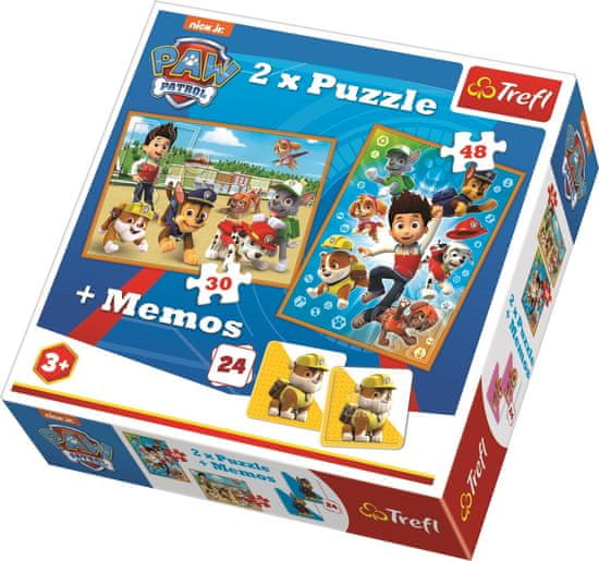 Trefl Puzzle Tlapková patrola 30+48 dielikov + pamäťová hra