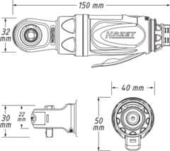 Hazet Pneumatická račňa MINI 40 Nm 1/4" - HAZET 9020P-2