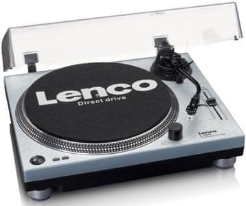 Gramofón Lenco L-3809ME integrovaný predzosilňovač a protiprachový kryt dj používanie rca výstupy audio technica mm prenoska usb port