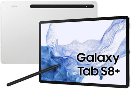 SAMSUNG Galaxy Tab S8+, 8GB/128GB, 5G, Silver (SM-X806BZSAEUE) - zánovné