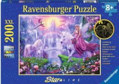 Ravensburger Svietiace puzzle Magická noc jednorožcov XXL 200 dielikov
