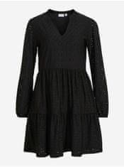 VILA Čierne šaty s madeirou VILA Kawa M