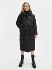 Calvin Klein Čierna dámska prešívaná zimná bunda s potlačou Calvin Klein L