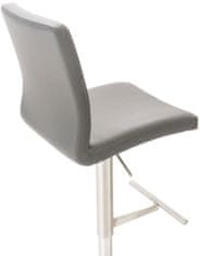 BHM Germany Barová stolička Cadiz, syntetická koža, oceľ / šedá