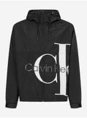 Calvin Klein Čierna pánska vzorovaná ľahká bunda s kapucou Calvin Klein L