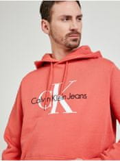 Calvin Klein Koralová pánska vzorovaná mikina s kapucou Calvin Klein L