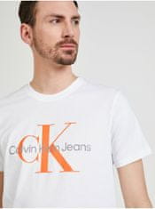Calvin Klein Biele pánske tričko s potlačou Calvin Klein XXL