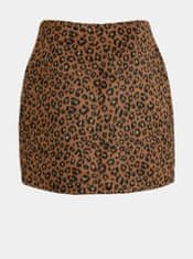 VILA Hnedá sukňa s leopardím vzorom VILA Junila XS