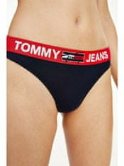 Tommy Jeans Tommy Hilfiger tmavomodré dámske tangá Thong s červenou gumou 46
