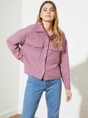 Trendyol Fialová dámska kockovaná voľná košeľa Trendyol XL