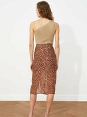 Trendyol Hnedá vzorovaná sukňa s riasením Trendyol XS