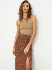 Trendyol Hnedá vzorovaná sukňa s riasením Trendyol XS