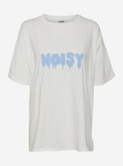 Noisy May Biele voľné tričko s nápisom Noisy May Mida L