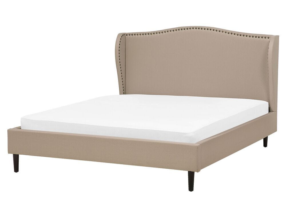 Beliani Čalúnená posteľ 160 x 200 cm béžová COLMAR