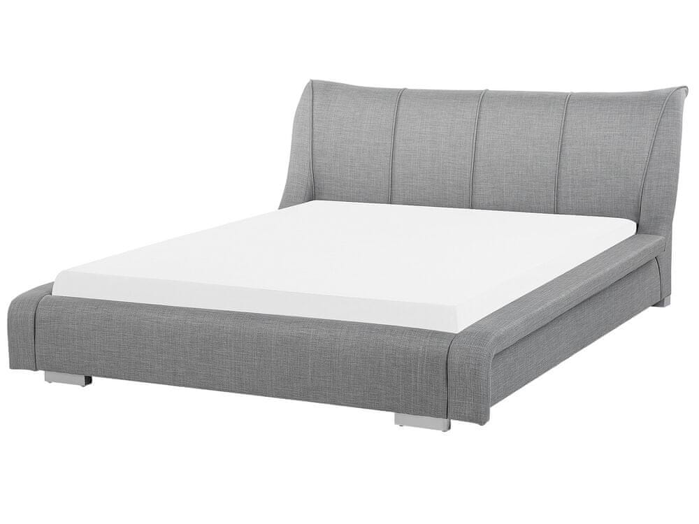 Beliani Čalúnená posteľ sivá 180x200 cm NANTES