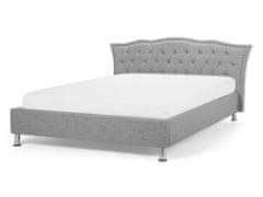 Beliani Čalúnená posteľ 140 x 200 cm sivá METZ