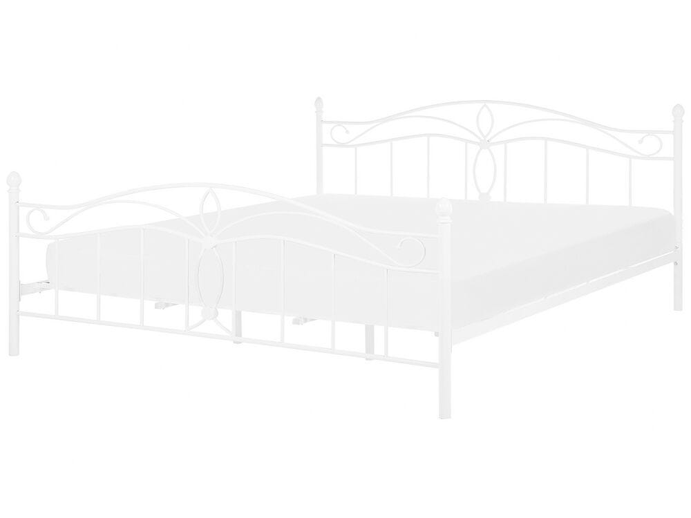 Beliani Kovová posteľ 180 x 200 cm biela ANTLIA