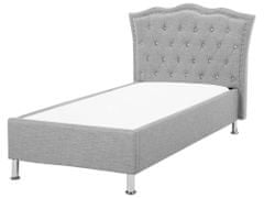 Beliani Čalúnená posteľ 90 x 200 cm sivá METZ
