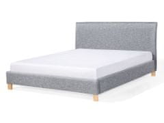 Beliani Čalúnená posteľ 140 x 200 cm sivá SENNEZ