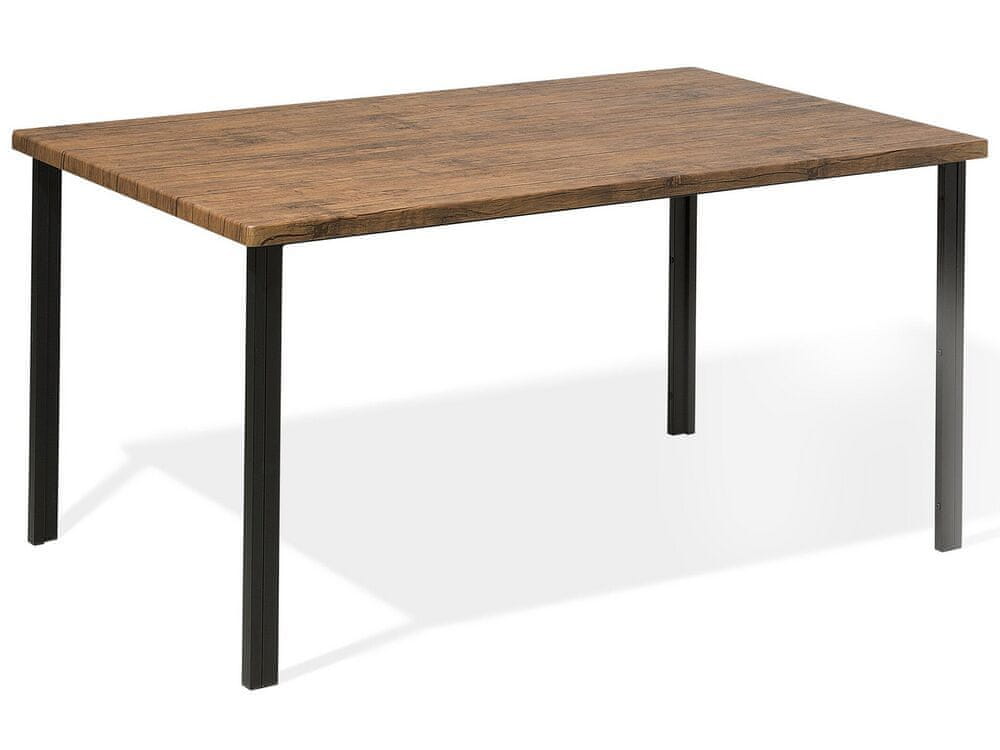 Beliani Jedálenský stôl 150 x 90 cm tmavé drevo/čierna LAREDO