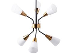 Beliani Bielo-zlato-čierna stropná lampa 6 tienidiel AROYO VI