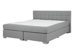 Beliani Luxusná kontinentálna posteľ v elegantnej sivej 140x200 cm ADMIRAL