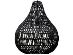 Beliani Závesná pletená lampa z papiera v čiernej farbe MOLOPO