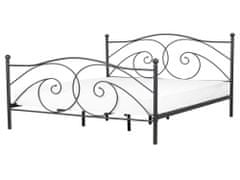 Beliani Čierna kovová posteľ s rámom 160 x 200 cm DINARD
