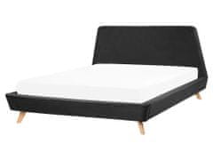 Beliani Čierna posteľ so zamatovým poťahom 160x200 cm VIENNE