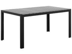 Beliani Záhradný jedálenský stôl 150 x 90 cm sivá/čierna COMO