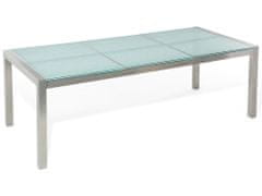Beliani Záhradný stôl s 3-dielnou sklenenou doskou 220 x 100 cm priehľadný GROSSETO