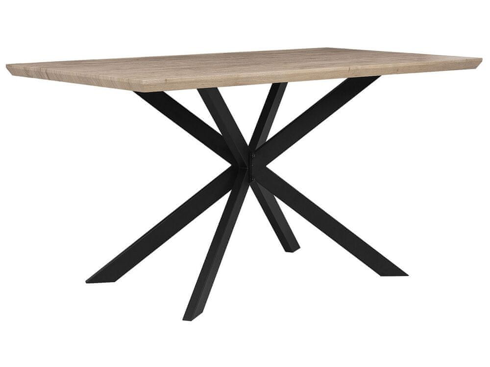 Beliani Jedálenský stôl 140 x 80 cm svetlé drevo/čierna SPECTRA