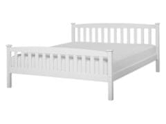 Beliani Drevená posteľ 140 x 200 cm biela GIVERNY