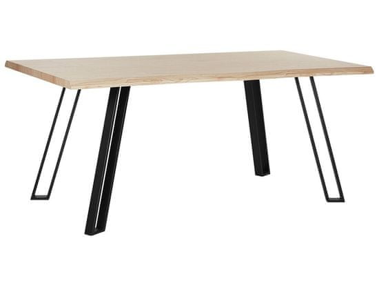 Beliani Jedálenský stôl 180 x 90 cm svetlé drevo/čierna GRAHAM