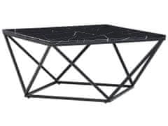 Beliani Konferenčný stolík s mramorovým vzhľadom čierny MALIBU