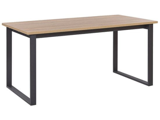 Beliani Jedálenský stôl 160 x 80 cm tmavé drevo/čierna BERLIN