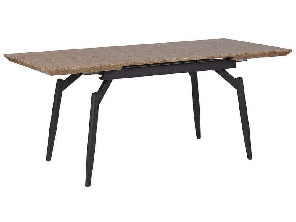 Beliani Rozkladací jedálenský stôl 140/180 x 80 cm tmavé drevo/čierna BARBOSA