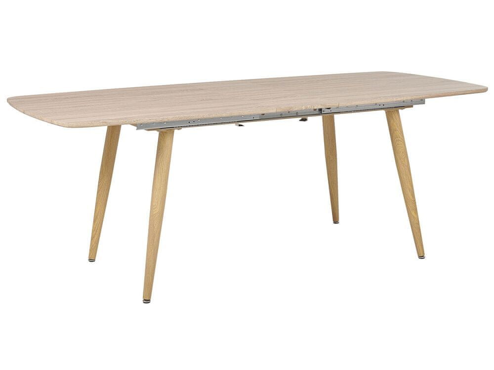Beliani Rozkladací jedálenský stôl 180/210 x 90 cm svetlé drevo HAGA
