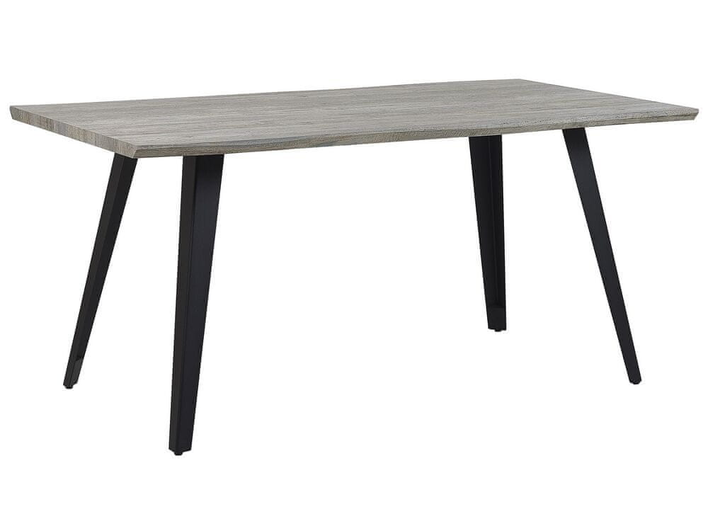 Beliani Jedálenský stôl 160 x 90 cm sivé drevo/čierna WITNEY