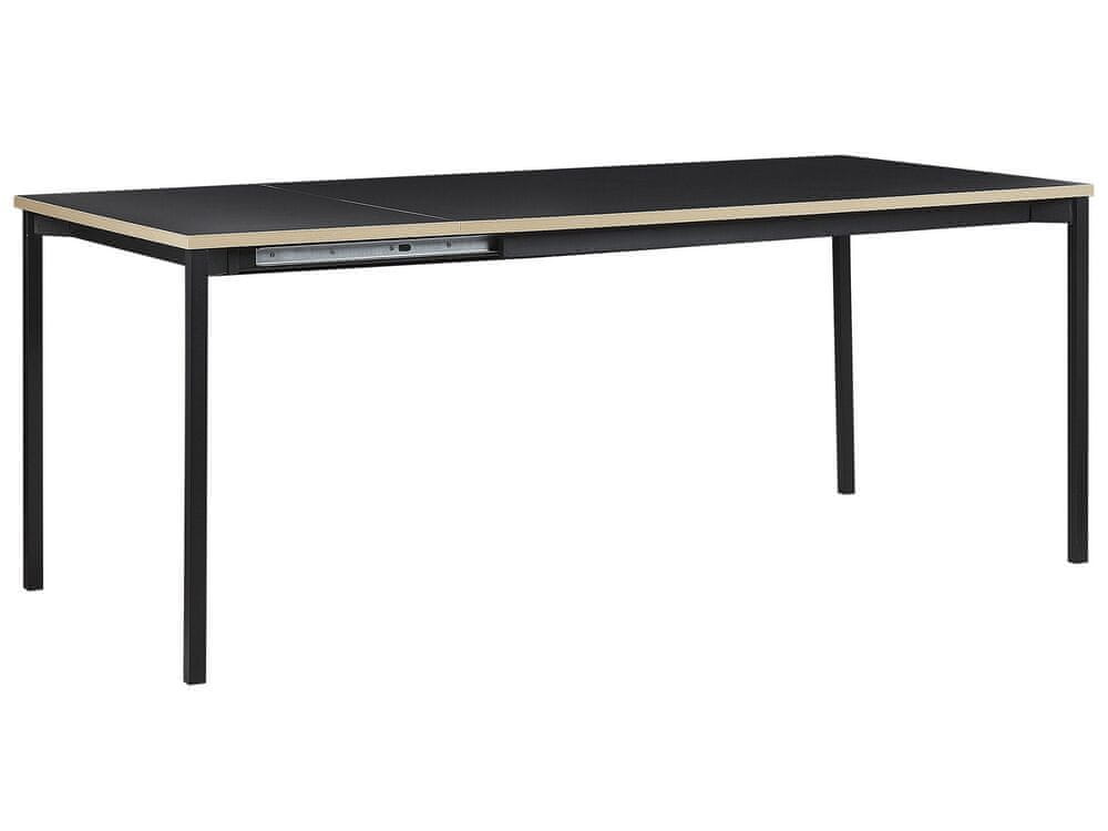 Beliani Rozkladací jedálenský stôl 140/190 x 90 cm čierny AVIS