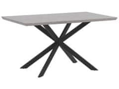 Beliani Jedálenský stôl s betónovým efektom 140 x 80 cm sivá/čierna SPECTRA