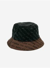 Replay Hnedo-čierny pánsky klobúk s motívom Replay NO-TITLE-3